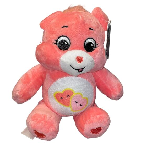 Care Bears 9" Love-a-Lot Pink Plush Stuffed Animal Embroidered Eyes Nose Toy - Picture 10 of 12